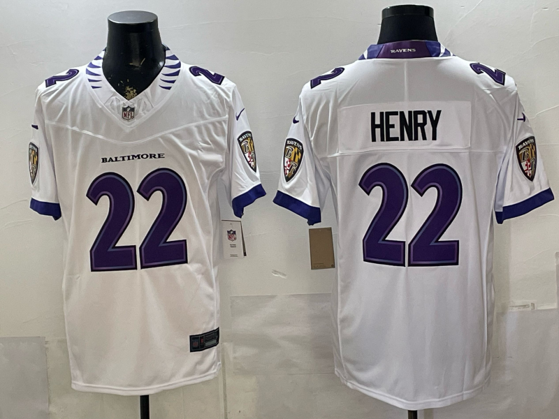 Men Baltimore Ravens #22 Henry white Nike 2026 NFL Jersey 0522003